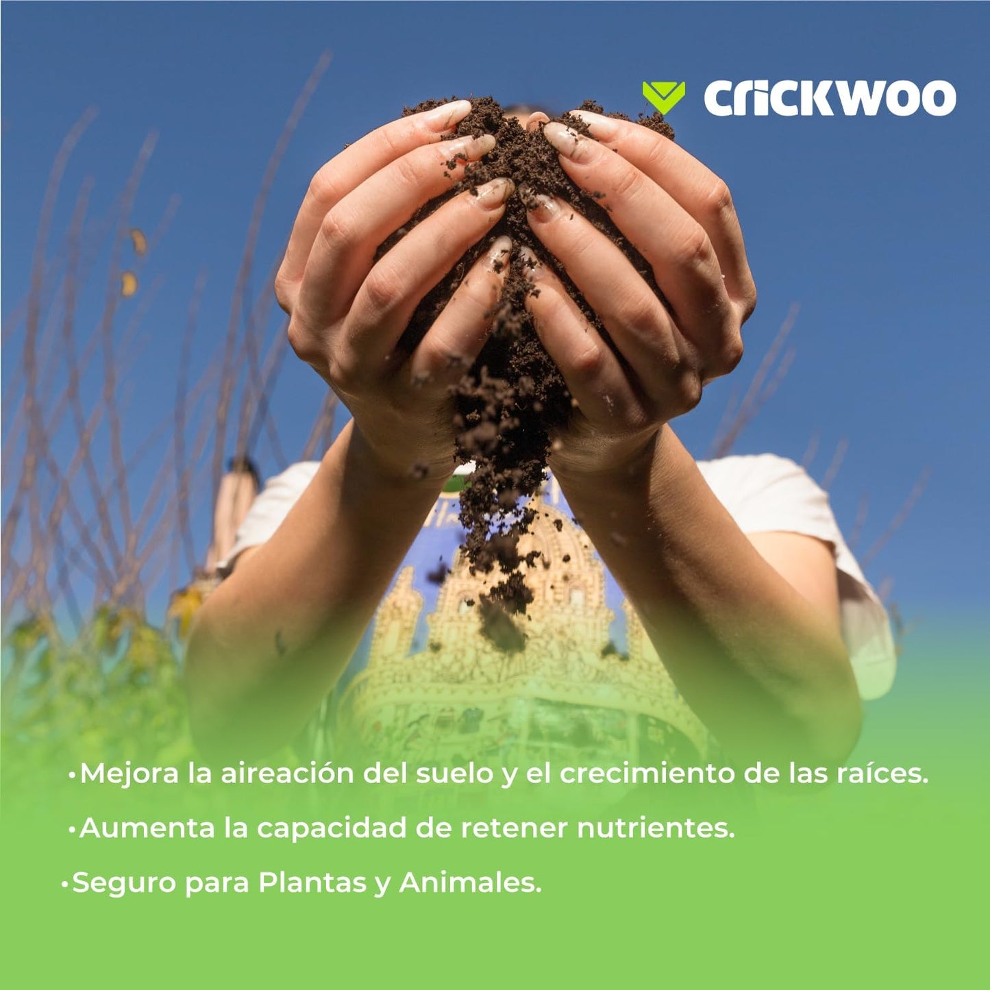 CRICKWOO Humus de Lombriz Puro - Abono Natural Orgánico 42L / 25KG