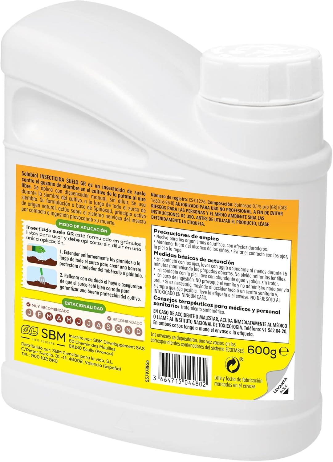 Solabiol Insecticida de Suelo para Huerto - Apto para Agricultura Ecológica