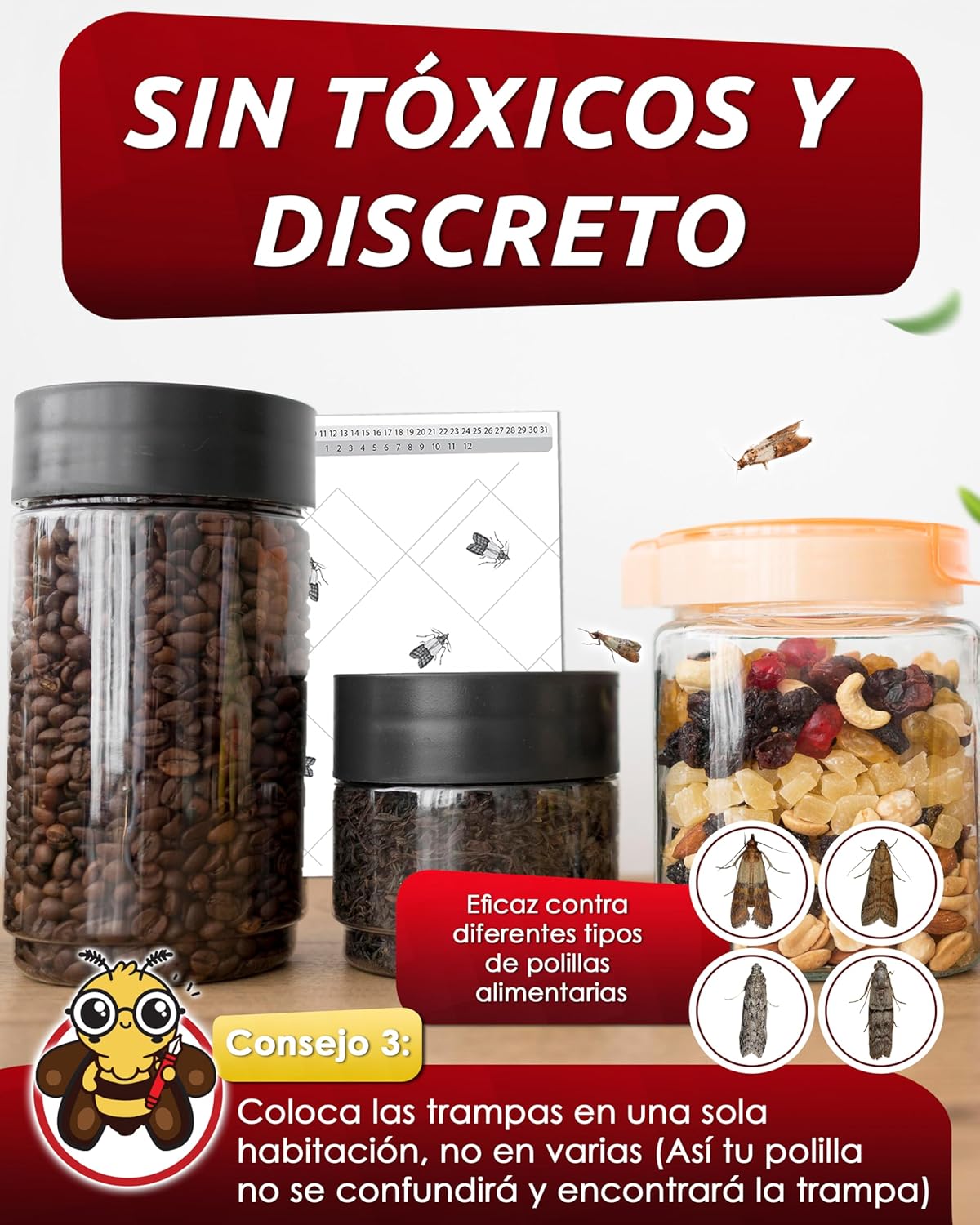 PIC Trampa para Polillas Alimentarias - Pack de 12 Trampas