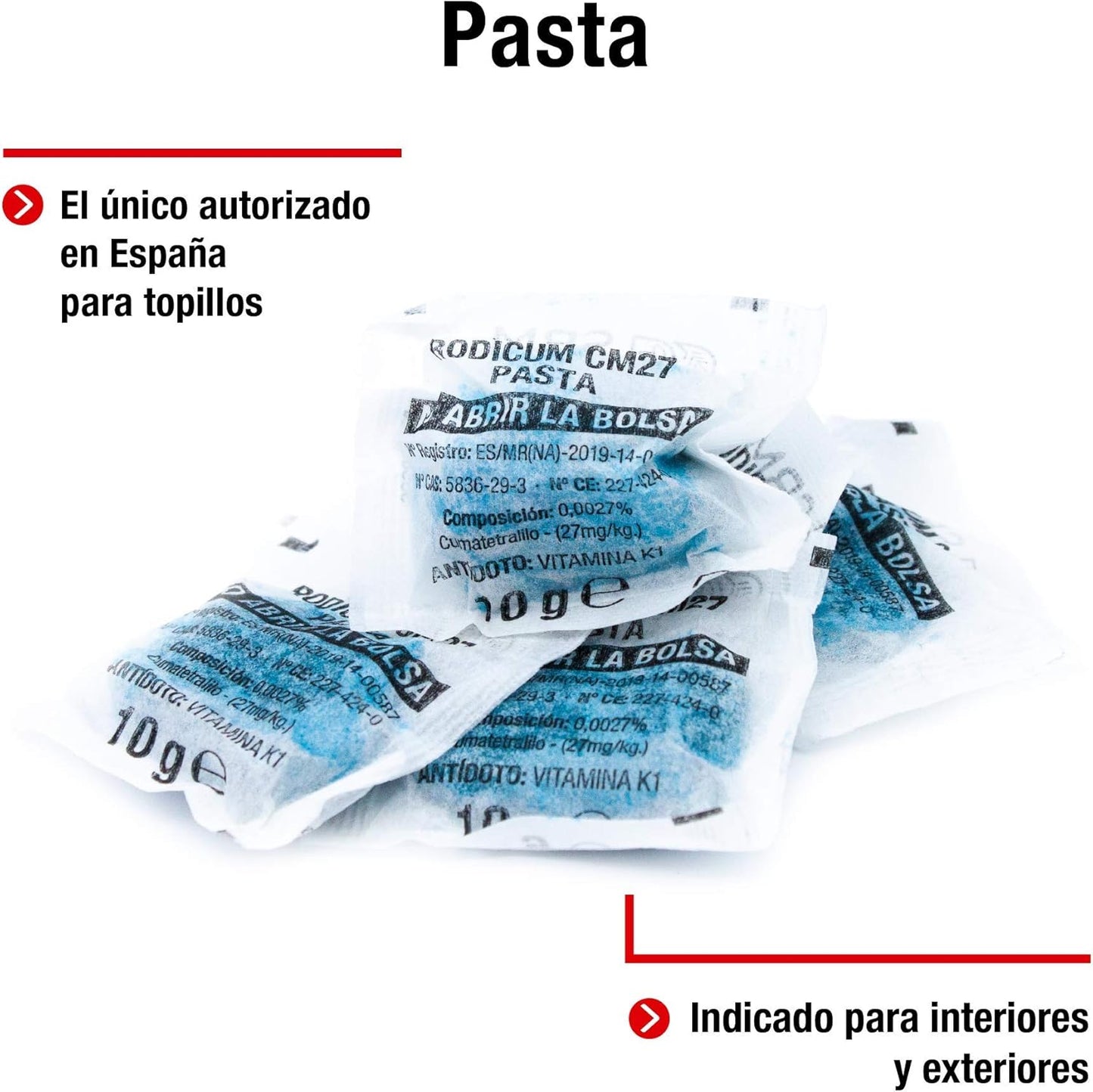 Raticida en Pasta - Control Completo para Ratas y Topillos, Interiores y Exteriores