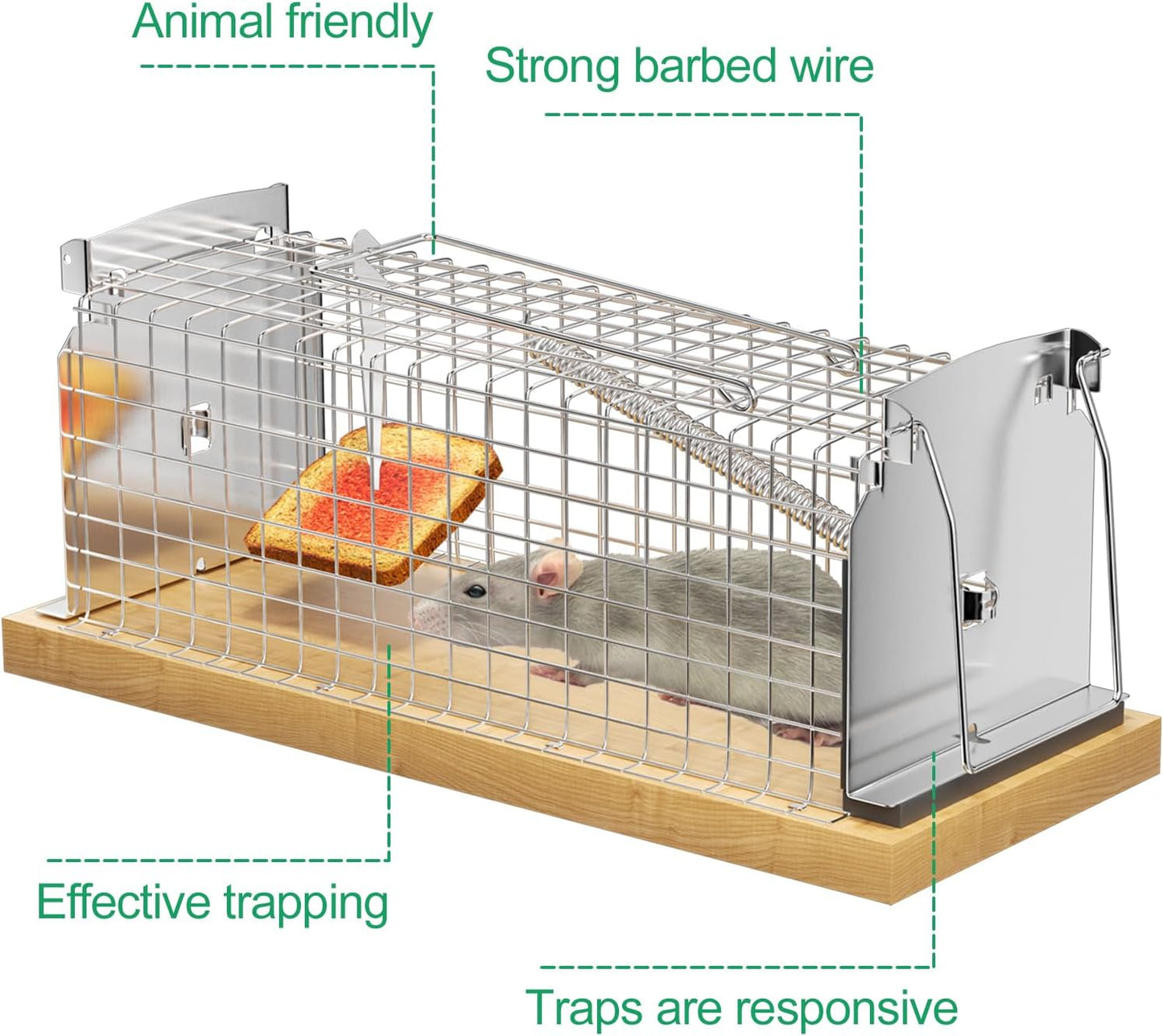 Trampa para Ratas y Ratones Reutilizable - Captura de Ratas y Ratones Vivos, 1 Unidad