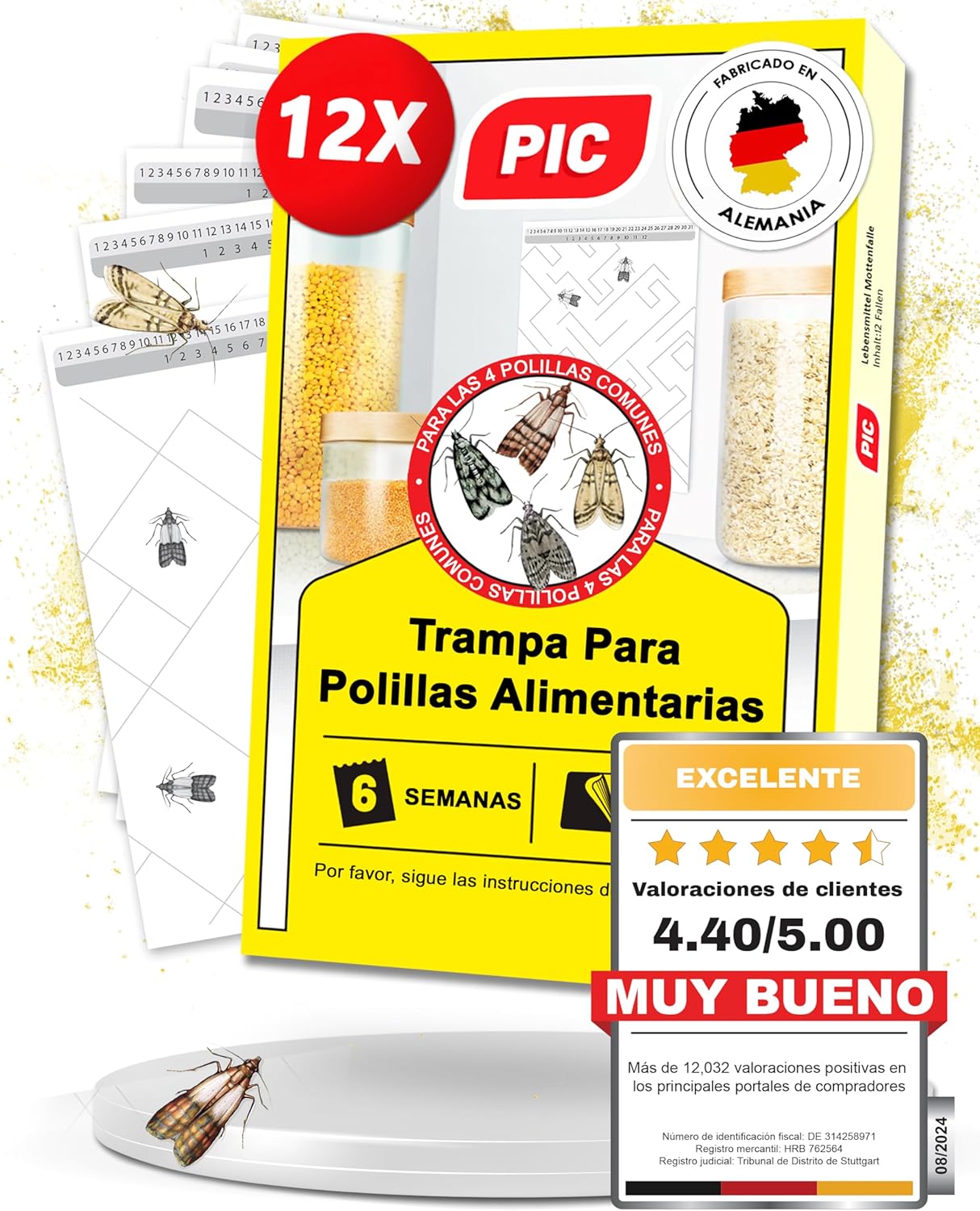 PIC Trampa para Polillas Alimentarias - Pack de 12 Trampas