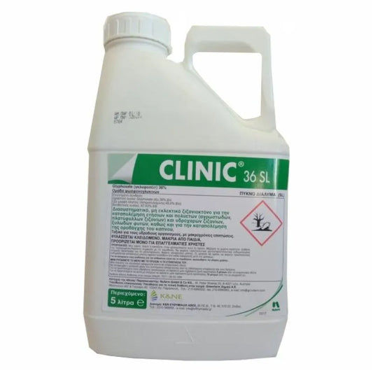 Clinic 36 SL - Herbicida Sistémico Universal Glifosato 36%, 5 Litros