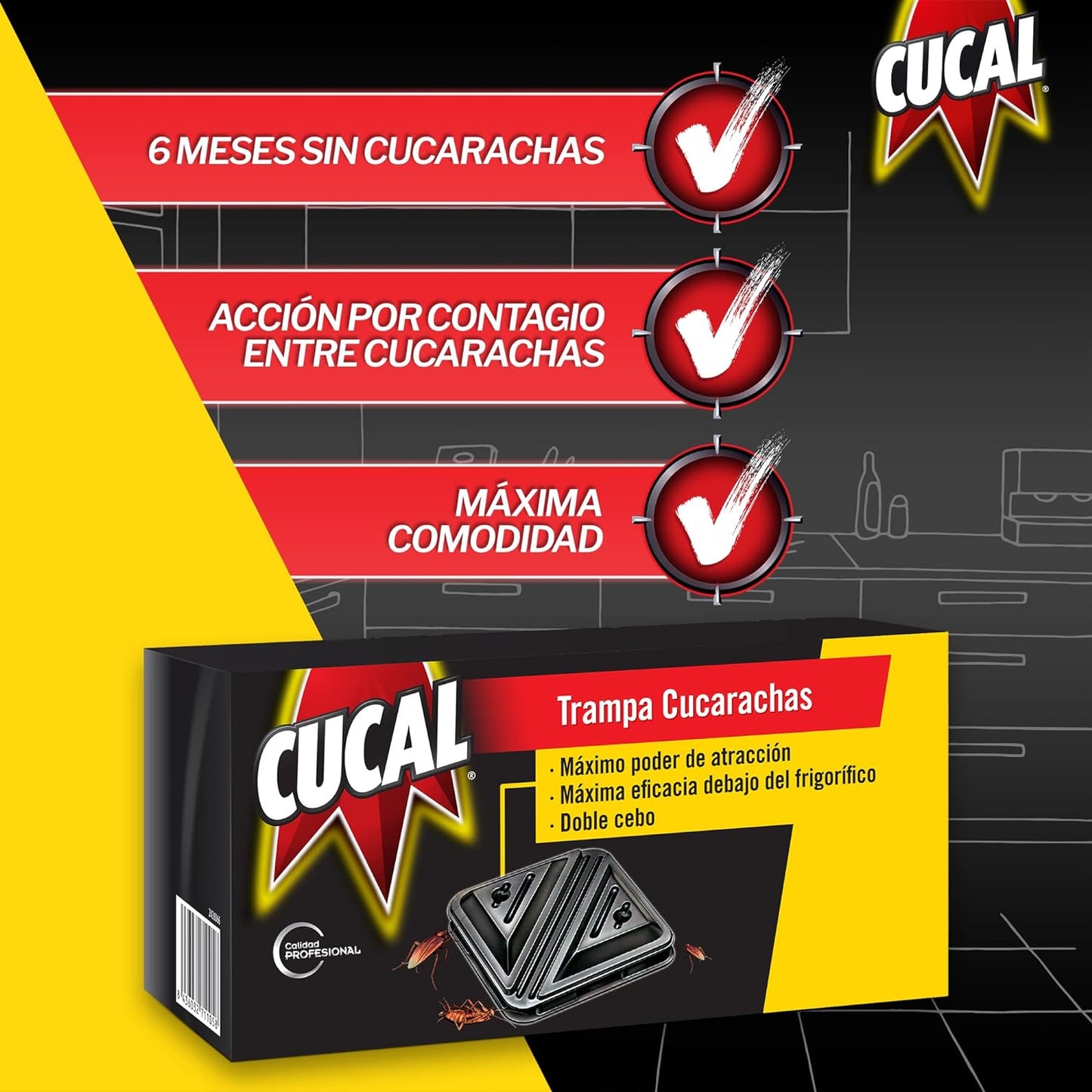 Cucal Trampa para Cucarachas con Doble Cebo - 6 Unidades