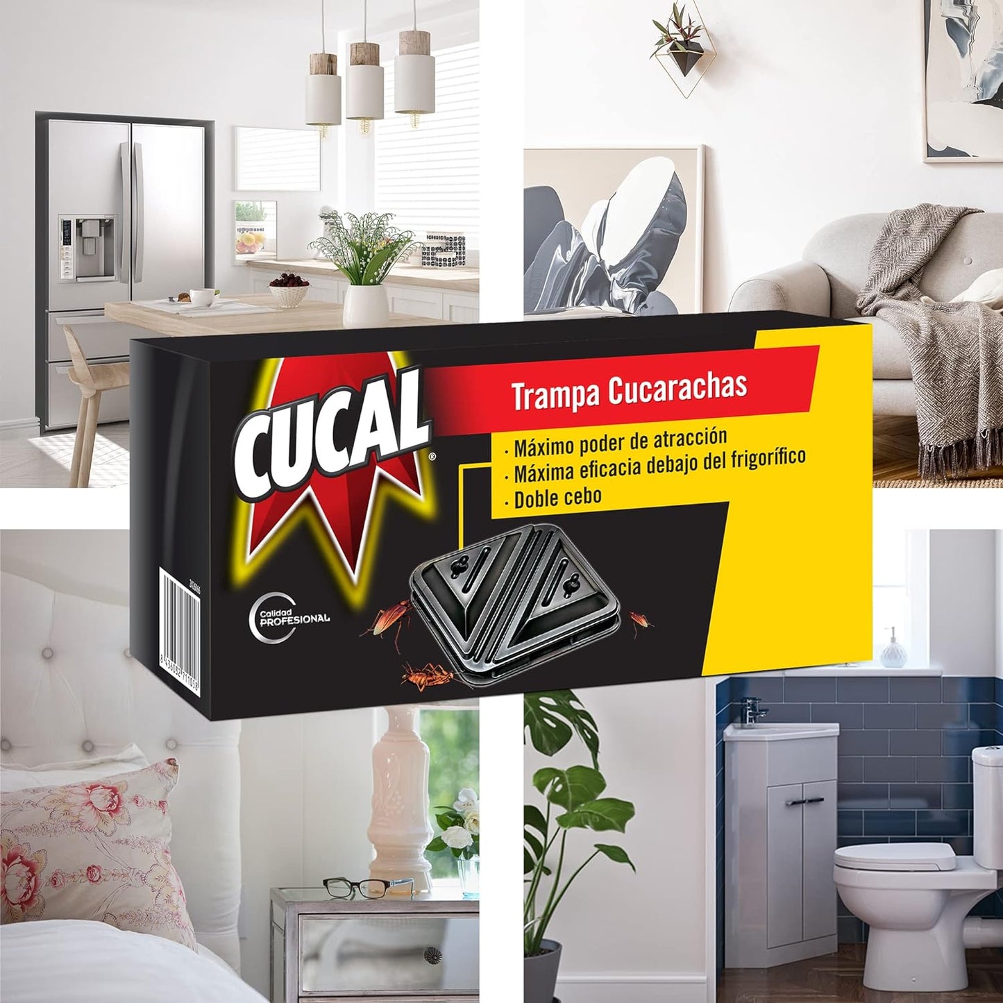 Cucal Trampa para Cucarachas con Doble Cebo - 6 Unidades