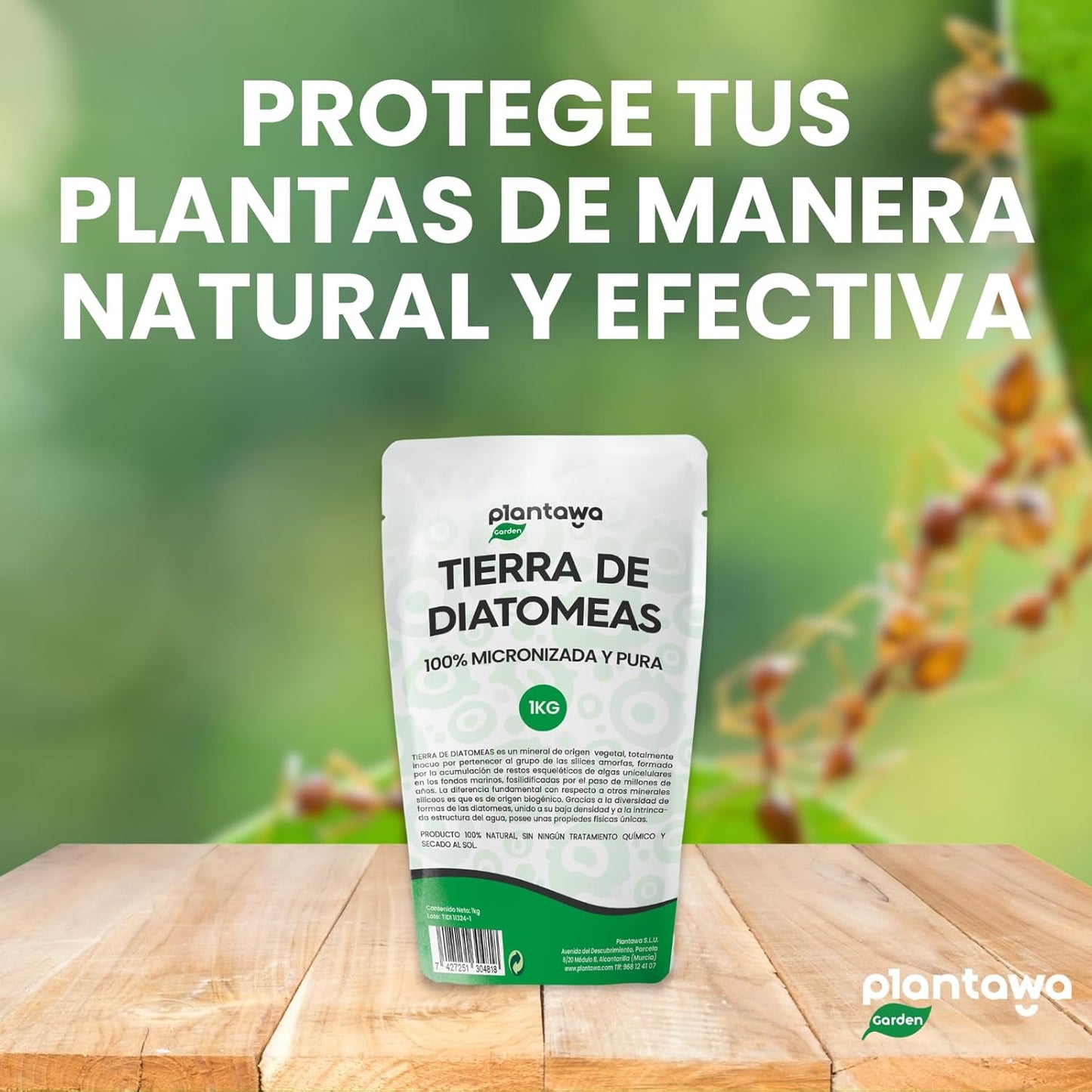Tierra de Diatomeas Micronizada 1kg - Control de Plagas 100% Natural