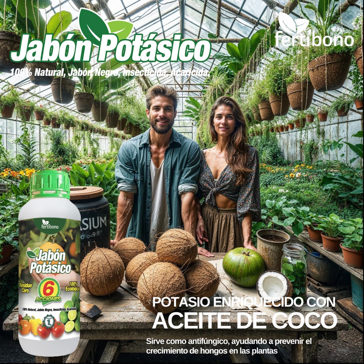 JaboNeem: Concentrado de Jabón Potásico 1 litro y Aceite de Neem 250 ml