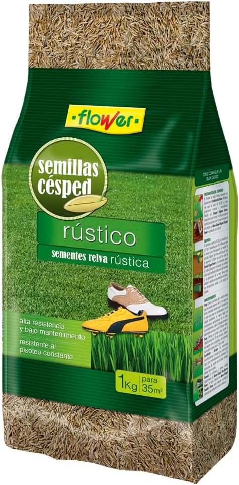 Semillas de Césped Rústico y Resistente 1kg - Cubre hasta 35 m², Bajo Mantenimiento